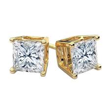 PRINCESS CUT DIAMOND STUD EARRINGS