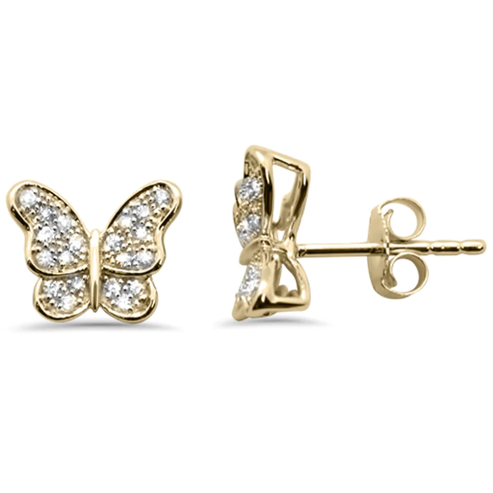 Effy Safari 14K Yellow Gold Diamond Butterfly Stud Earrings –  effyjewelry.com