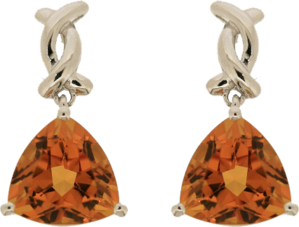 TRILLION CUT CITRINE EARRING