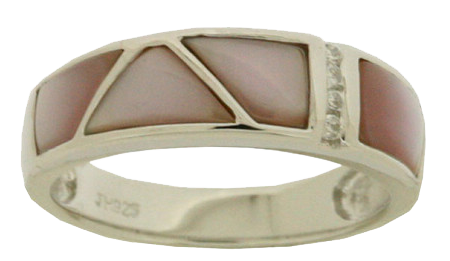 PINK MOTHER OF PEARL INLAY RING
