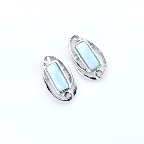 LARIMAR RECTANGLE SHAPE EARRINGS