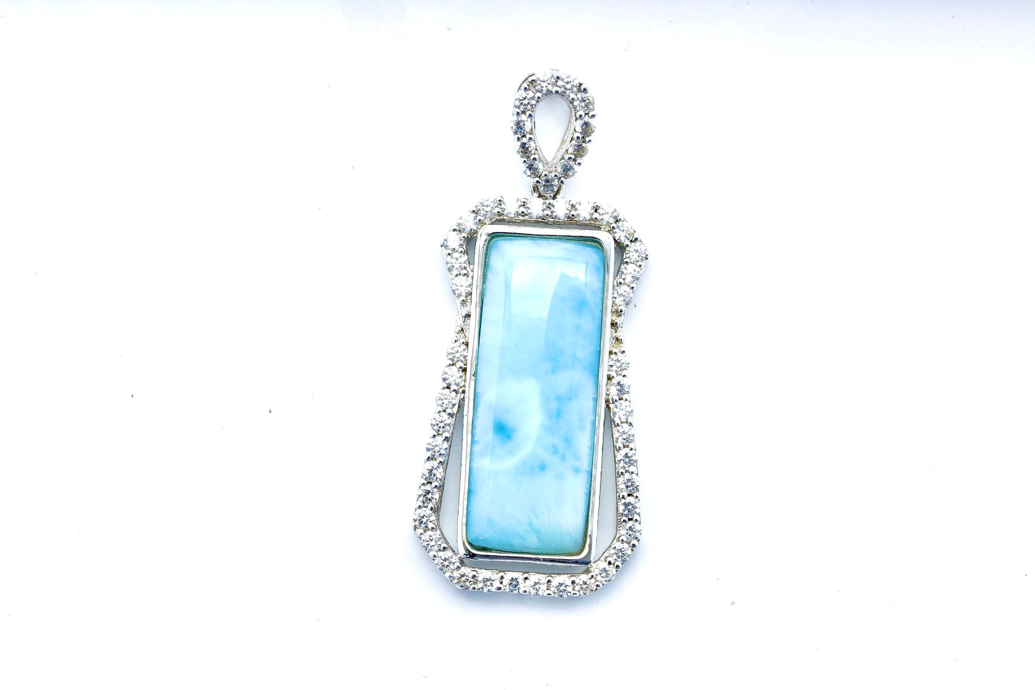 GORGEOUS LARIMAR RECTANGLE PENDANT PENDANT