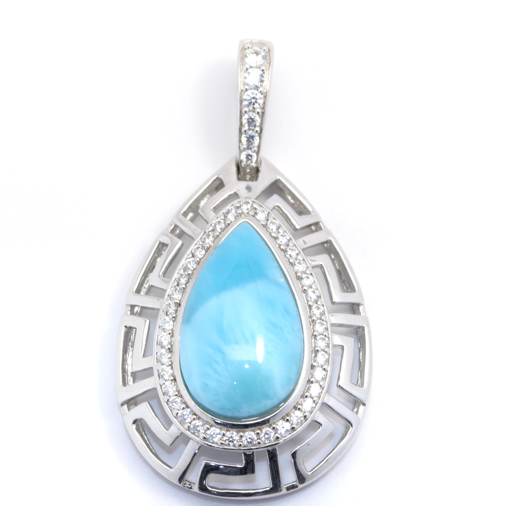 BEAUTIFUL LARIMAR PEAR SHAPE PENDANT