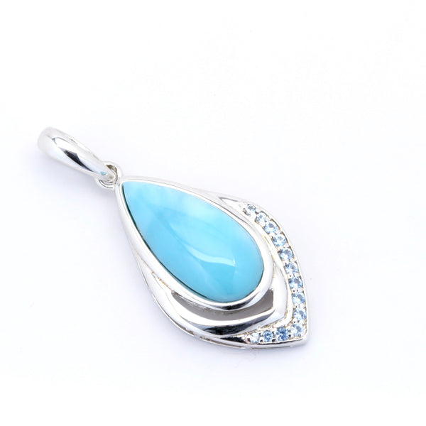 GORGEOUS LARIMAR  PEAR SHAPE PENDANT