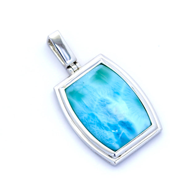 STUNNING LARIMAR RECTANGLE PENDANT