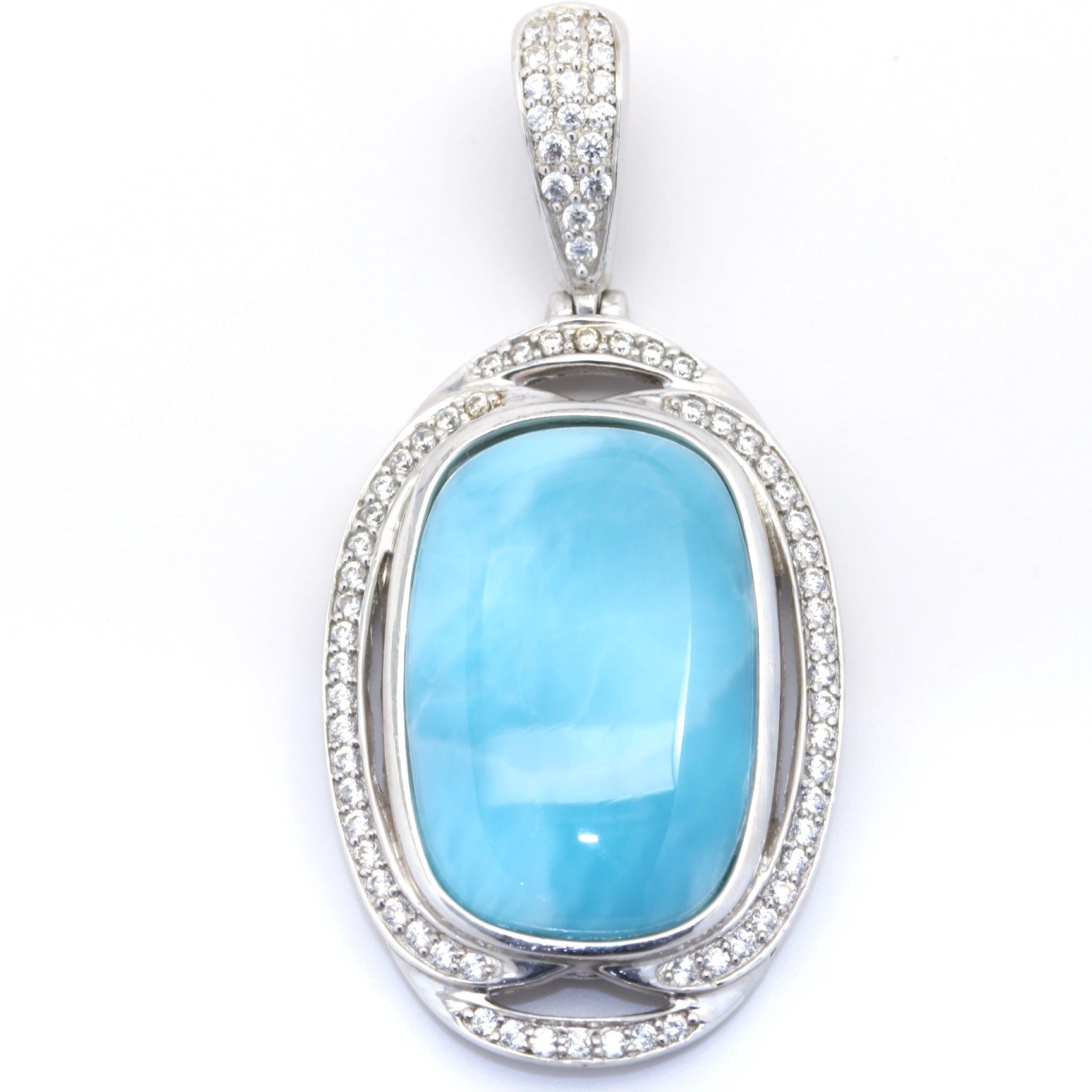 GORGEOUS LARIMAR OVAL PENDANT