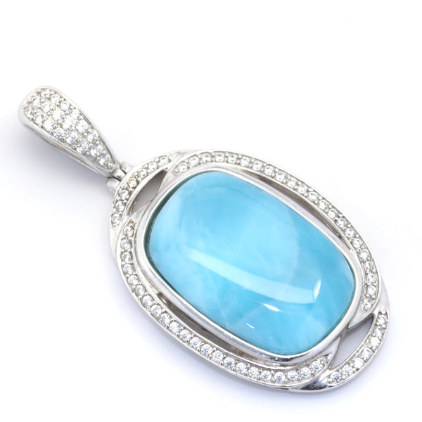 GORGEOUS LARIMAR OVAL PENDANT