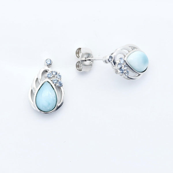 LARIMAR PEAR SHAPE EARRINGS