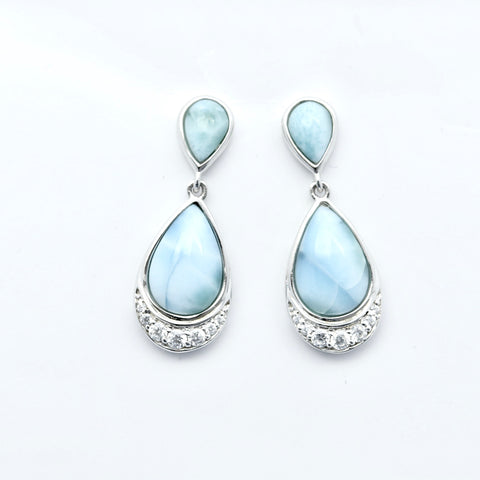 LARIMAR PEAR SHAPE EARRINGS