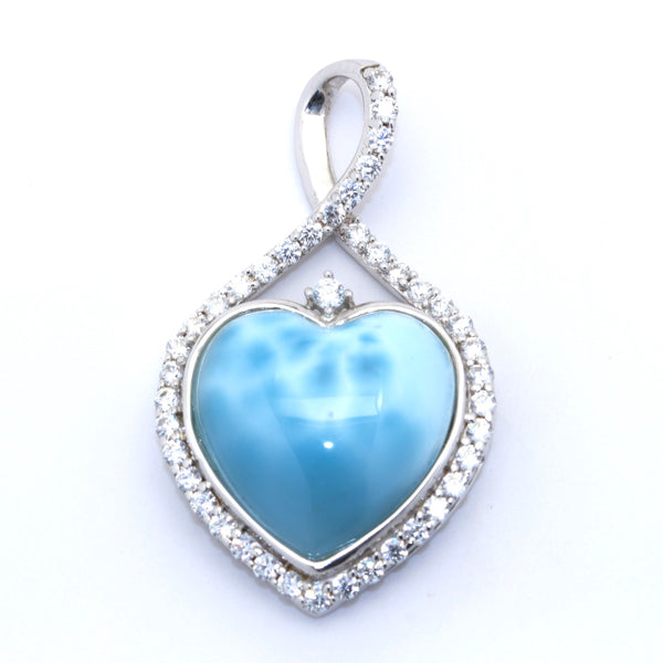 BEAUTIFUL LARIMAR HEART SHAPE PENDANT