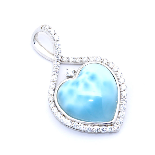 BEAUTIFUL LARIMAR HEART SHAPE PENDANT