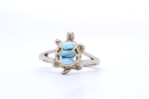 STUNNING TURTLE SHAPE LARIMAR RING