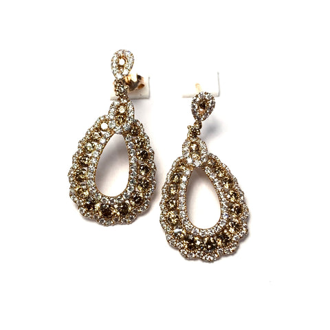 BROWN DIAMOND CHANDELIER EARRINGS