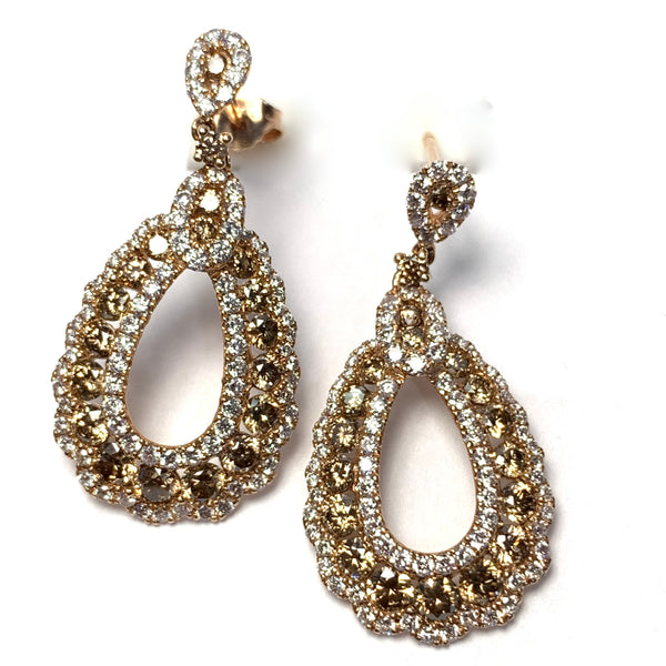 BROWN DIAMOND CHANDELIER EARRINGS