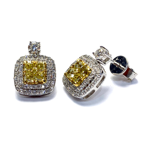 NATURAL YELLOW DIAMOND EARRINGS