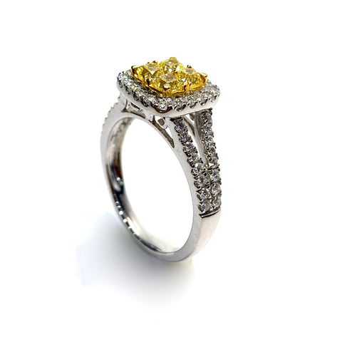 NATURAL YELLOW DIAMOND RING