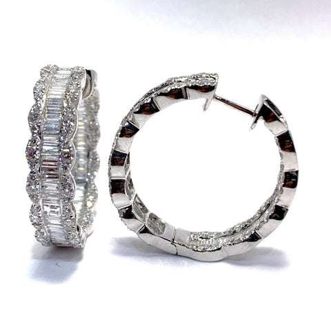 DIAMOND INSIDE OUT HOOP EARRINGS