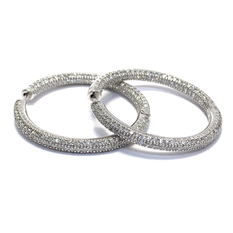 DIAMOND INSIDE OUT HOOP EARRINGS