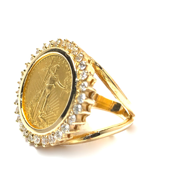 LADIES GOLD COIN RING