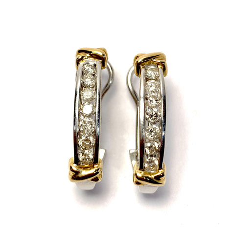 TWO TONE DIAMOND EARRINGS