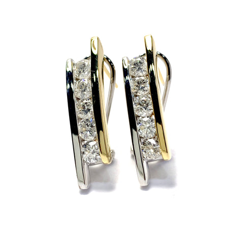 TWO TONE DIAMOND EARRINGS