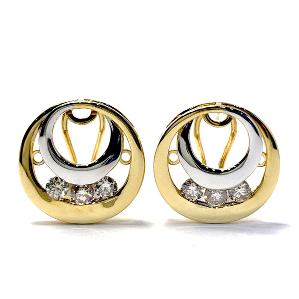 TWO TONE DIAMOND EARRINGS