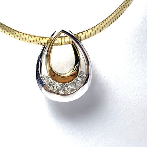 TWO TONE DIAMOND PENDANT