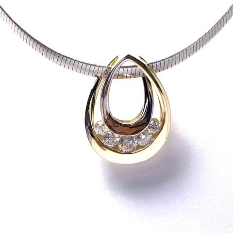 TWO TONE DIAMOND PENDANT