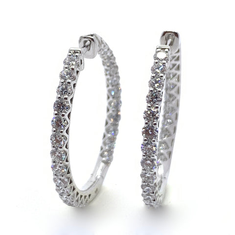 DIAMOND INSIDE OUT HOOP EARRINGS