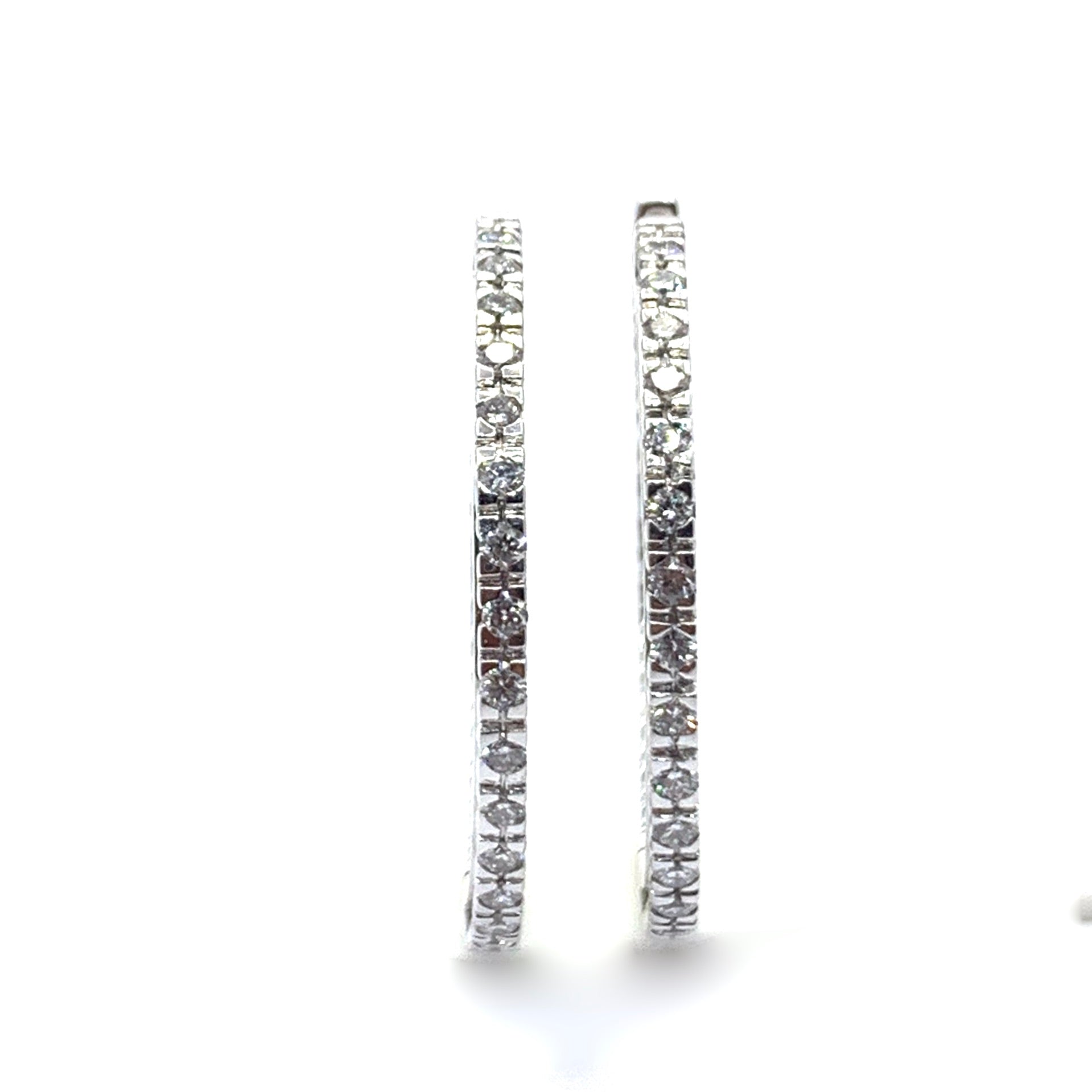 DIAMOND INSIDE OUT HOOP EARRINGS