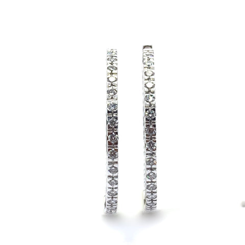 DIAMOND INSIDE OUT HOOP EARRINGS