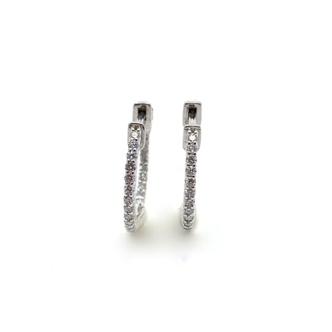 DIAMOND INSIDE OUT HOOP EARRINGS