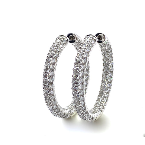 DIAMOND INSIDE OUT HOOP EARRINGS