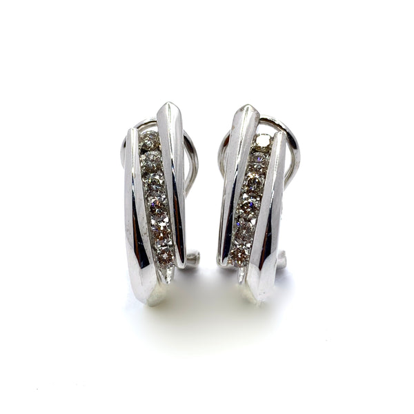 CHANNEL SET DIAMOND EARRINGS