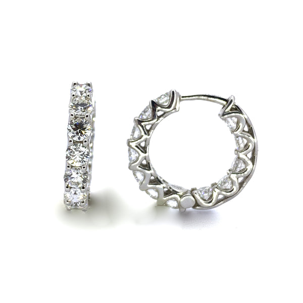 DIAMOND INSIDE OUT HOOP EARRINGS