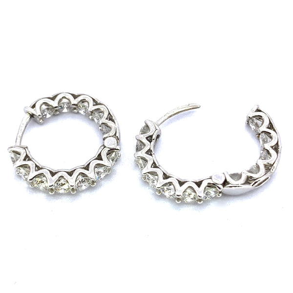 DIAMOND INSIDE OUT HOOP EARRINGS