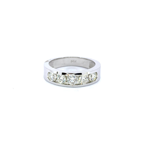 CHANNEL SET 5 STONE DIAMOND BAND