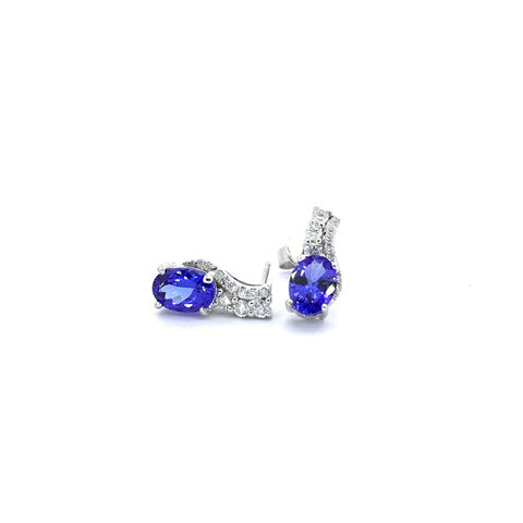 TANZANITE AND DIAMOND EARRINGS