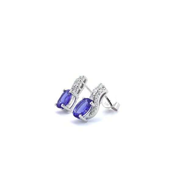 TANZANITE AND DIAMOND EARRINGS