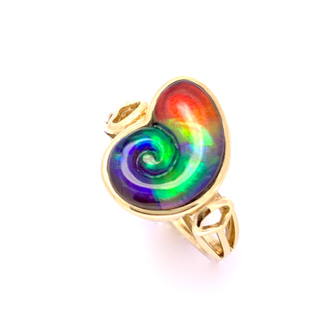 AMMONITE SHAPE AMMOLITE RING