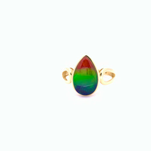 PEAR SHAPE AMMOLITE RING