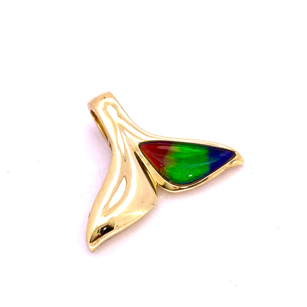 WHALE TAIL AMMOLITE PENDANT