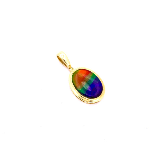 OVAL SHAPE AMMOLITE PENDANT