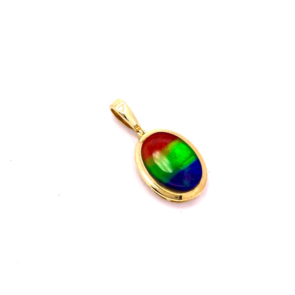 OVAL SHAPE AMMOLITE PENDANT