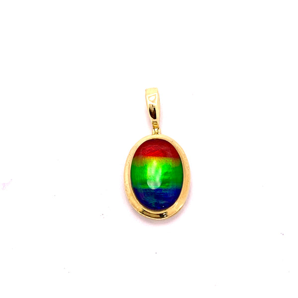 OVAL SHAPE AMMOLITE PENDANT