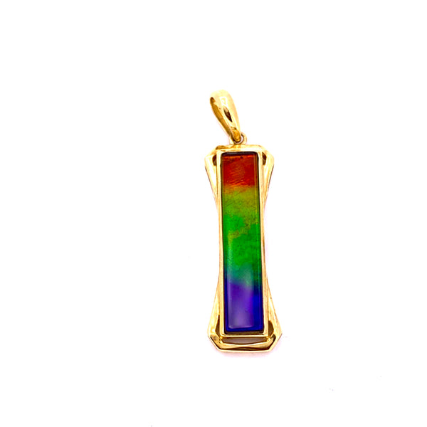 RECTANGLE AMMOLITE PENDANT