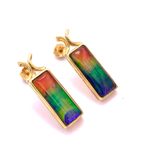 RECTANGLE AMMOLITE EARRINGS