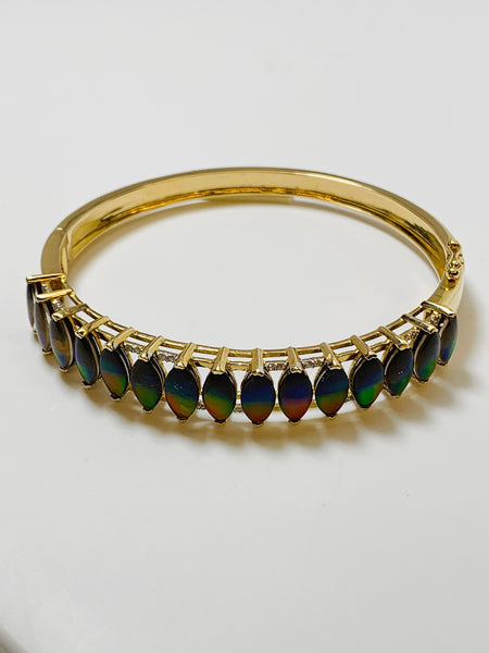 MARQUISE SHAPE AMMOLITE BANGLE BRACELET