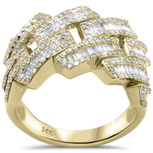 14K Yellow Gold Round & Baguette Diamond Men's Ring