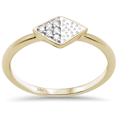14K Yellow Gold Diamond Shaped Ring